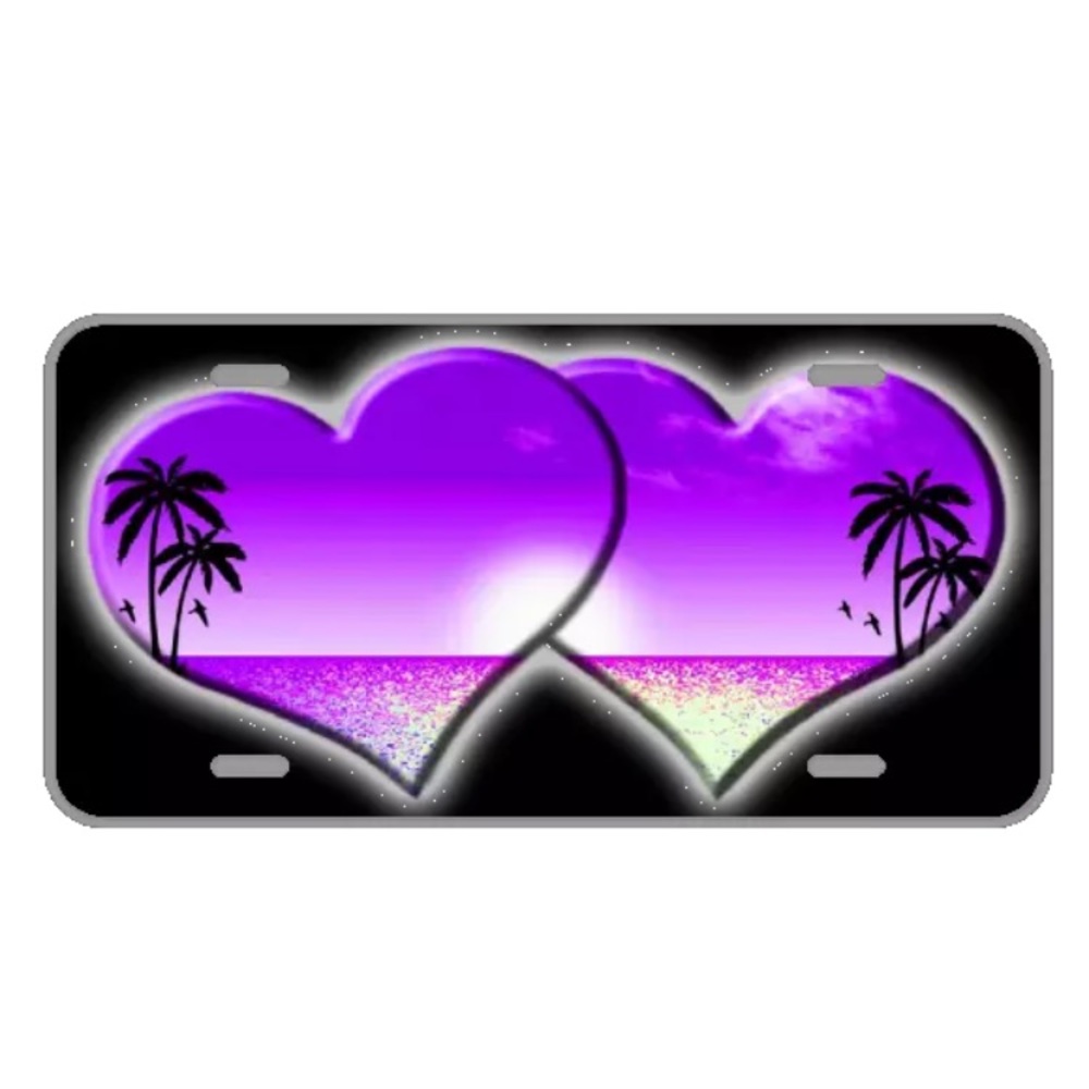 Custom license plate with hearts add names